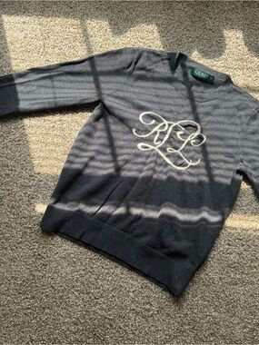 Lauren Ralph Lauren Women’s Charcoal Crewneck Sweater with Monogram